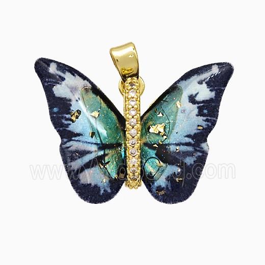 Acrylic Butterfly Pendant Copper Gold Plated