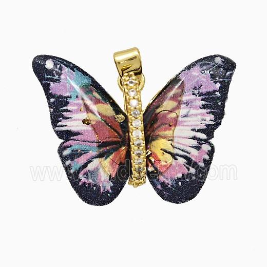 Acrylic Butterfly Pendant Copper Gold Plated