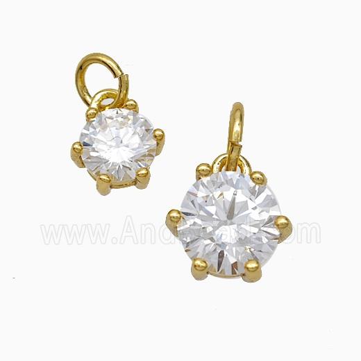 Cubic Zirconia Pendant Copper Gold Plated