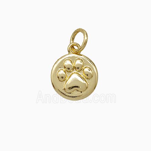 Paws Charms Copper Pendant Gold Plated