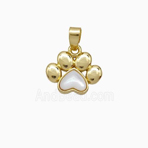 Copper Paws Pendant Pave Shell Gold Plated