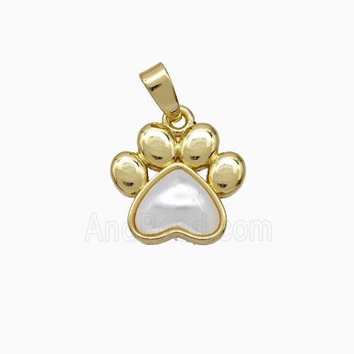 Copper Paws Pendant Pave Shell Gold Plated