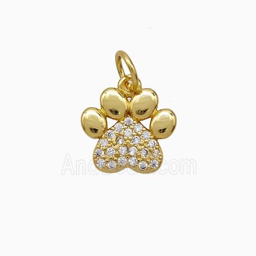 Copper Paws Pendant Pave Zirconia Gold Plated
