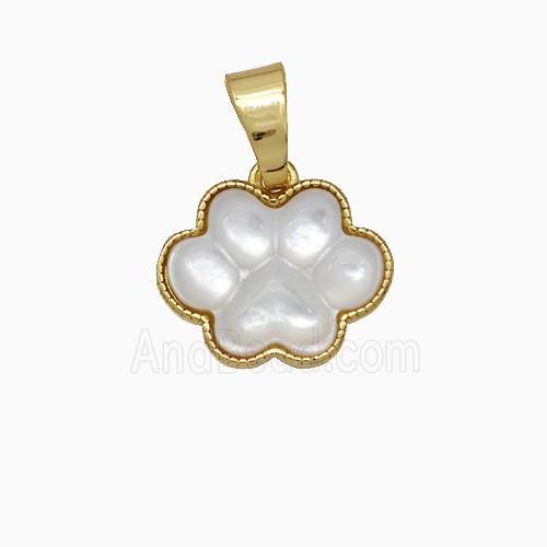 Copper Paws Pendant Pave Shell Gold Plated