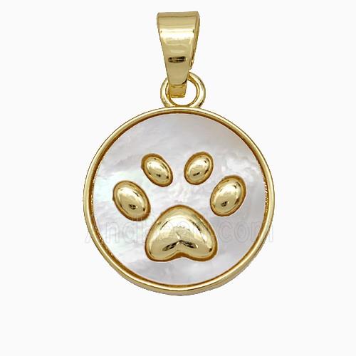 Copper Paws Pendant Pave Shell Gold Plated