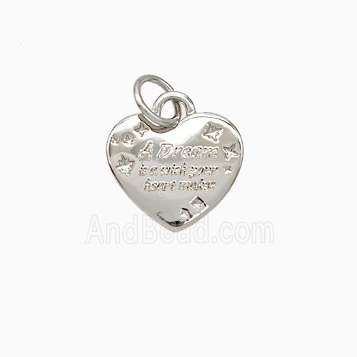Copper Heart Pendant Dream Platinum Plated