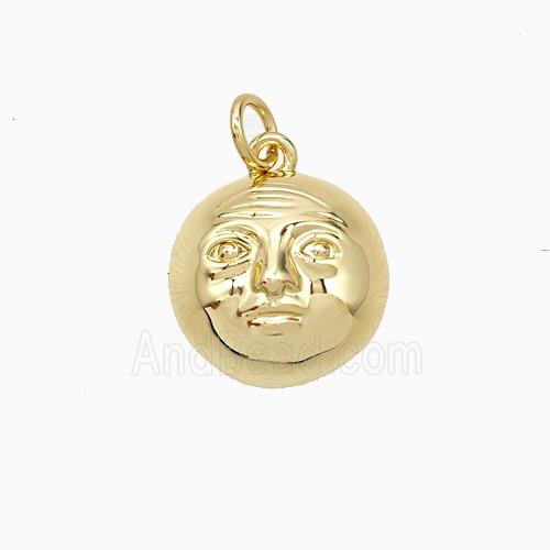 Copper Human-head Pendant Gold Plated