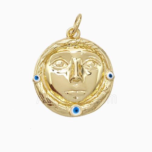 Copper Human-head Pendant Gold Plated