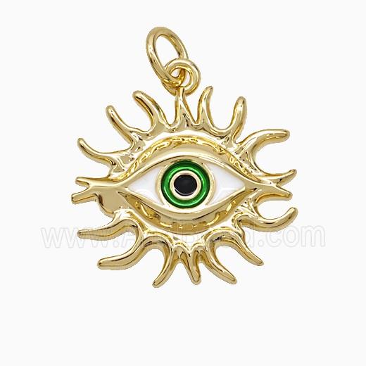 Copper Evil Eye Pendant Enamel Gold Plated