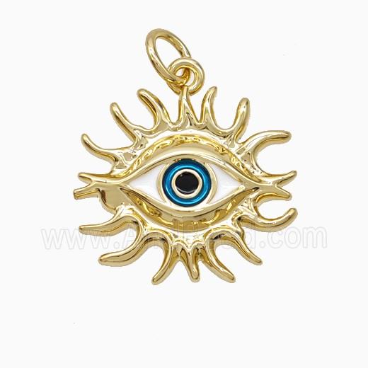 Copper Evil Eye Pendant Enamel Gold Plated