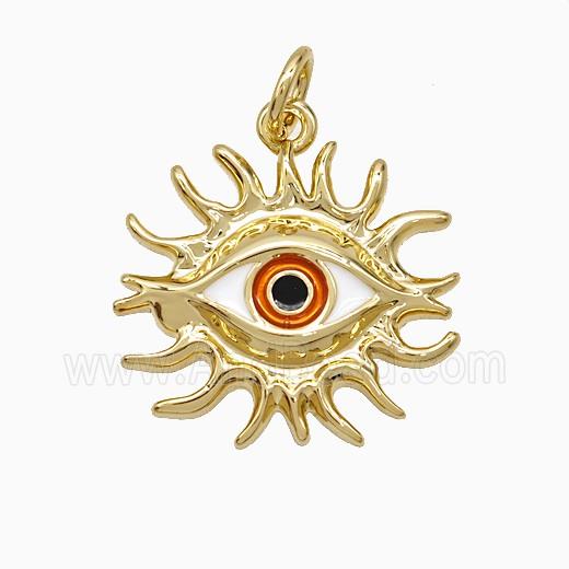 Copper Evil Eye Pendant Enamel Gold Plated