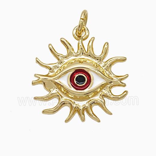 Copper Evil Eye Pendant Enamel Gold Plated