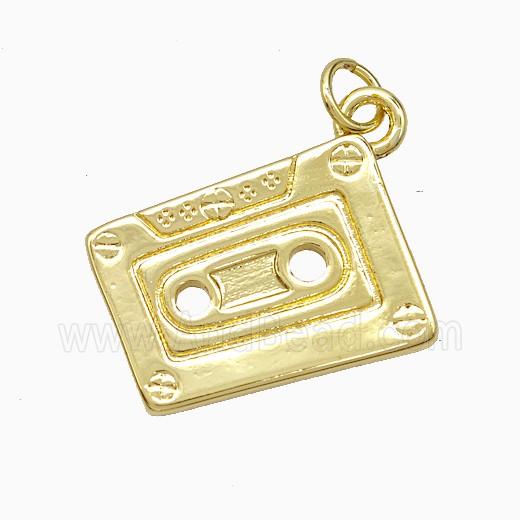 Copper Cassette Pendant Gold Plated