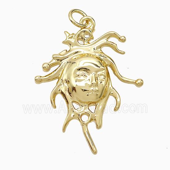 Copper Human-head Pendant Gold Plated