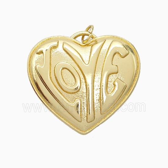 Copper LOVE Pendant Heart Gold Plated