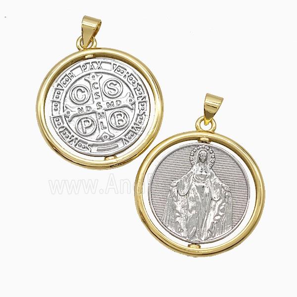 Virgin Mary Charms Copper Pendant CSPB Gold Platinum Plated