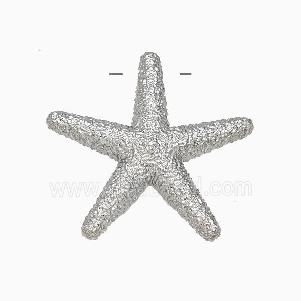 Copper Starfish Pendant Hammered Platinum Plated