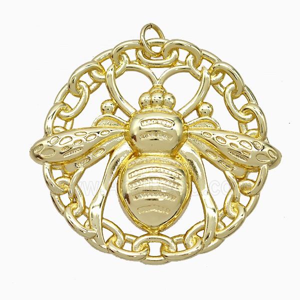 Copper Honeybee Pendant Gold Plated