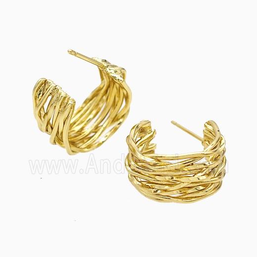 Copper Stud Earrings Gold Plated