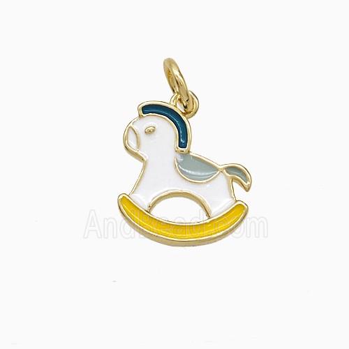 Copper Trojan Horse Pendant Enamel Gold Plated