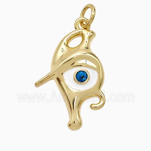Copper Evil Eye Pendant Enamel Gold Plated