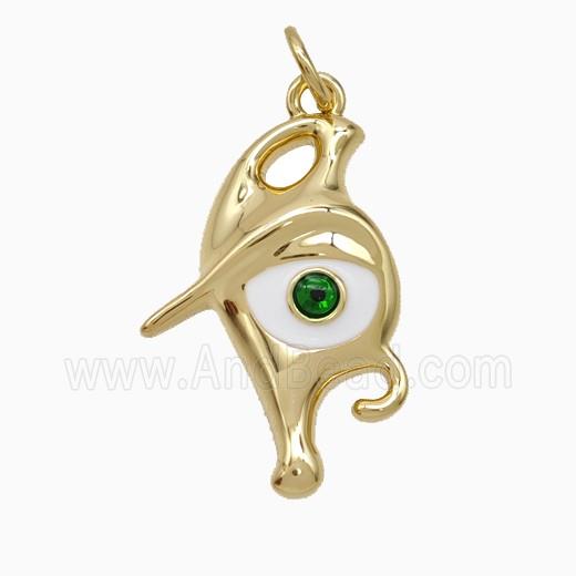 Copper Evil Eye Pendant Enamel Gold Plated