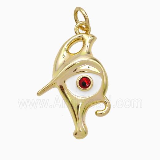Copper Evil Eye Pendant Enamel Gold Plated