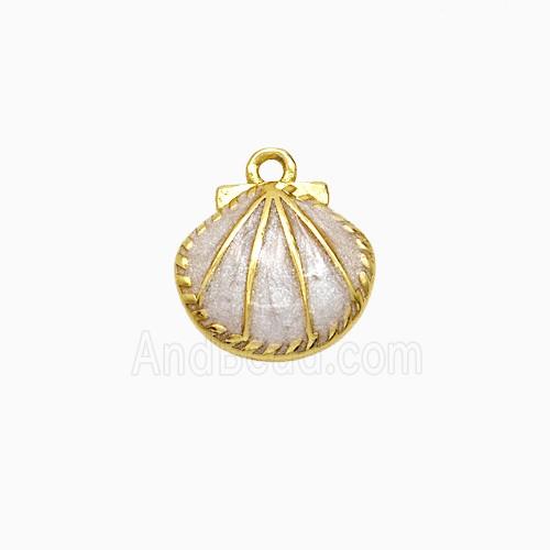 Enamel Copper Pendant Gold Plated