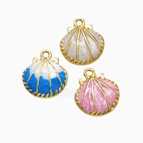 Enamel Copper Pendant Gold Plated