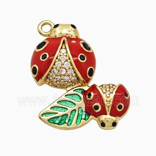 Enamel Copper Pendant Gold Plated