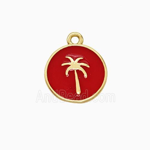 Enamel Copper Pendant Gold Plated
