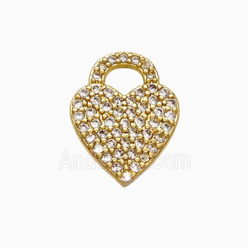 Copper Pendant Pave Zircon, Gold Plated