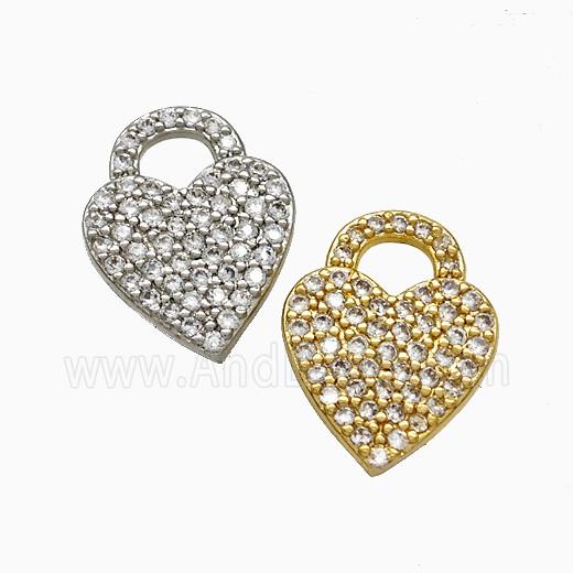 Copper Pendant Pave Zircon, Gold Plated