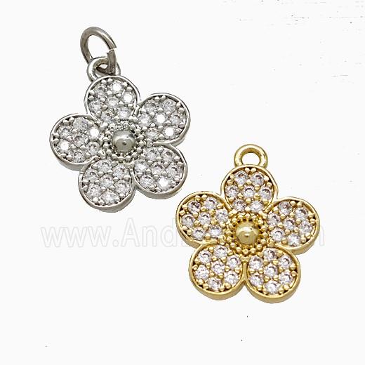 Copper Pendant Pave Zircon, Gold Plated