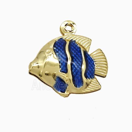 Enamel Copper Pendant, Gold Plated