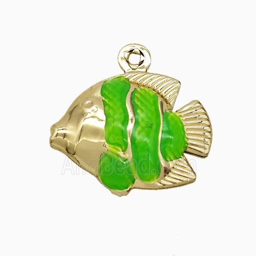 Enamel Copper Pendant, Gold Plated