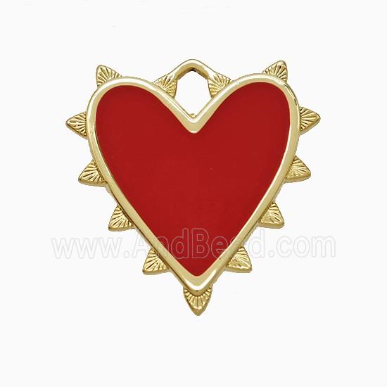Enamel Copper Pendant, Gold Plated