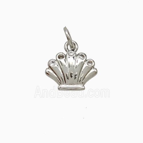 Copper Pendant Pave Zircon, Gold Plated