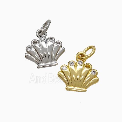 Copper Pendant Pave Zircon, Gold Plated