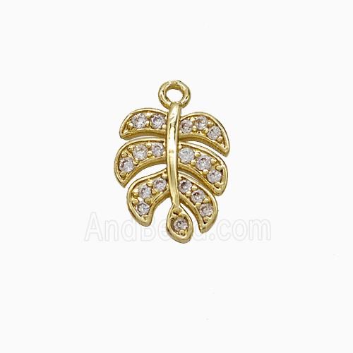 Copper Pendant Pave Zircon, Gold Plated