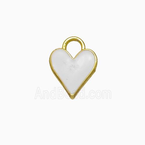Copper Heart Pendant White Enamel Gold Plated