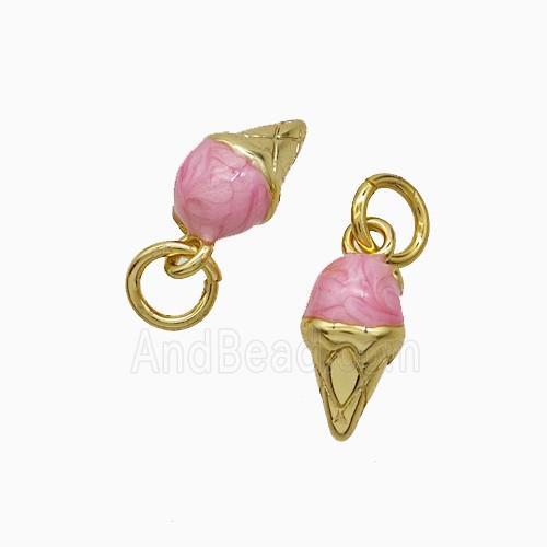Copper Pendant Pave Zircon, Gold Plated