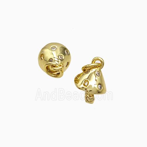 Copper Pendant Pave Zircon, Gold Plated