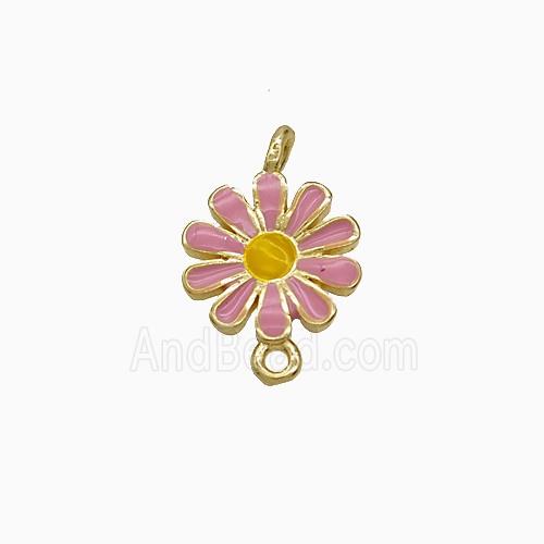 Copper Pendant Pave Zircon, Gold Plated