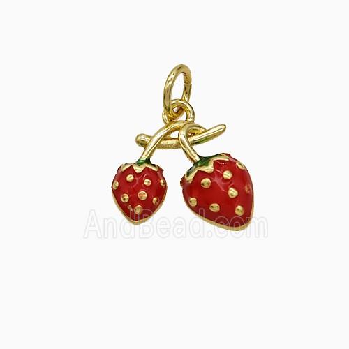 Copper Pendant Pave Zircon, Gold Plated
