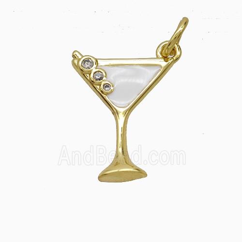 Copper Pendant Pave Zircon, Gold Plated