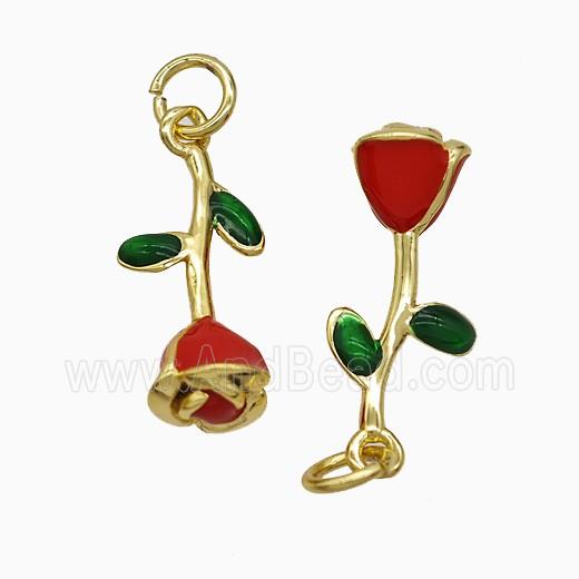 Copper Pendant Pave Zircon, Gold Plated