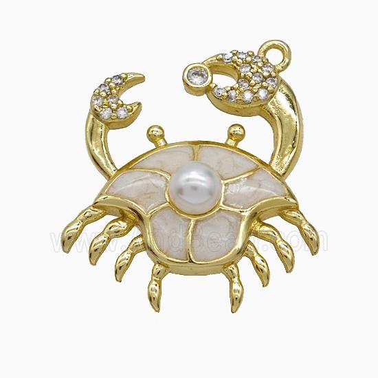 Copper Pendant Pave Zircon, Gold Plated