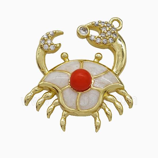 Copper Pendant Pave Zircon, Gold Plated