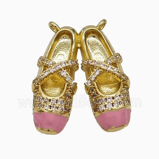 Copper Pendant Pave Zircon, Gold Plated